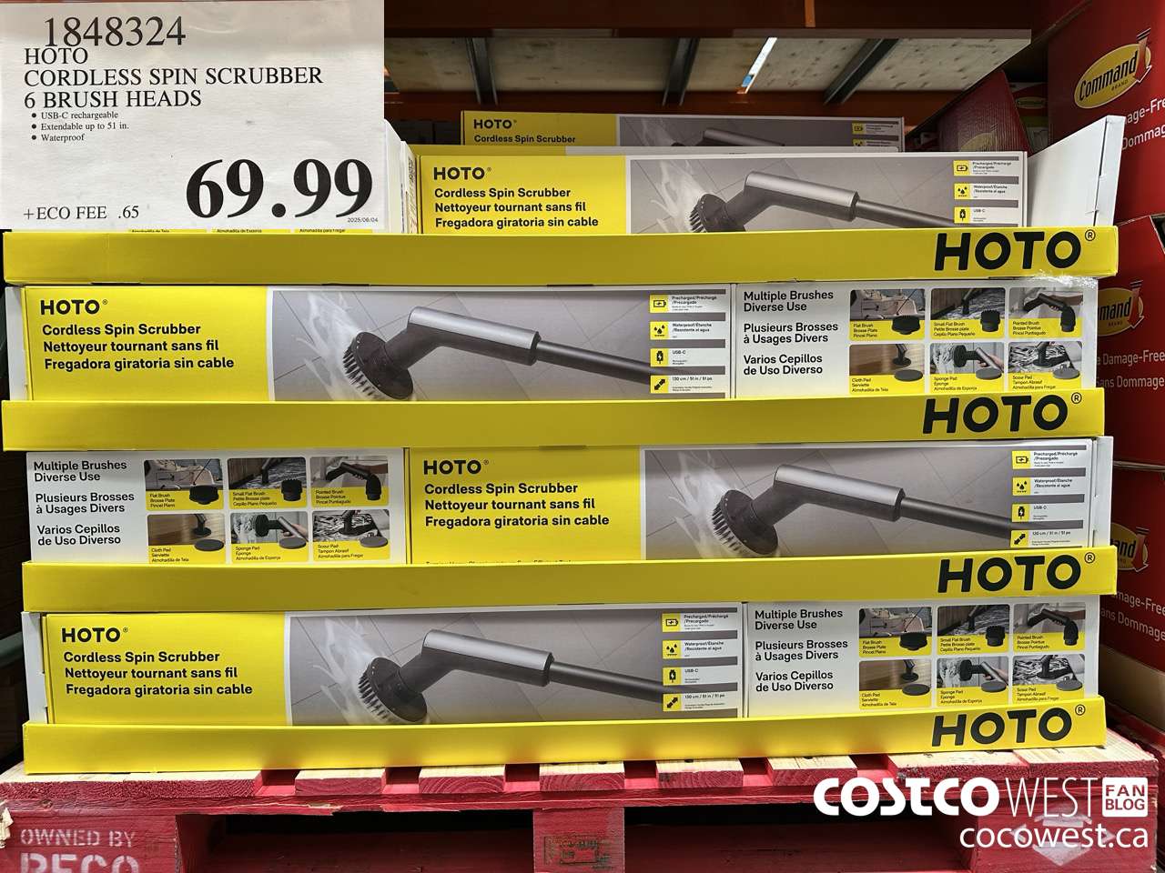 1848324 HOTO CORDLESS SPIN SCRUBBER W/ATTACHMENTS $69.99