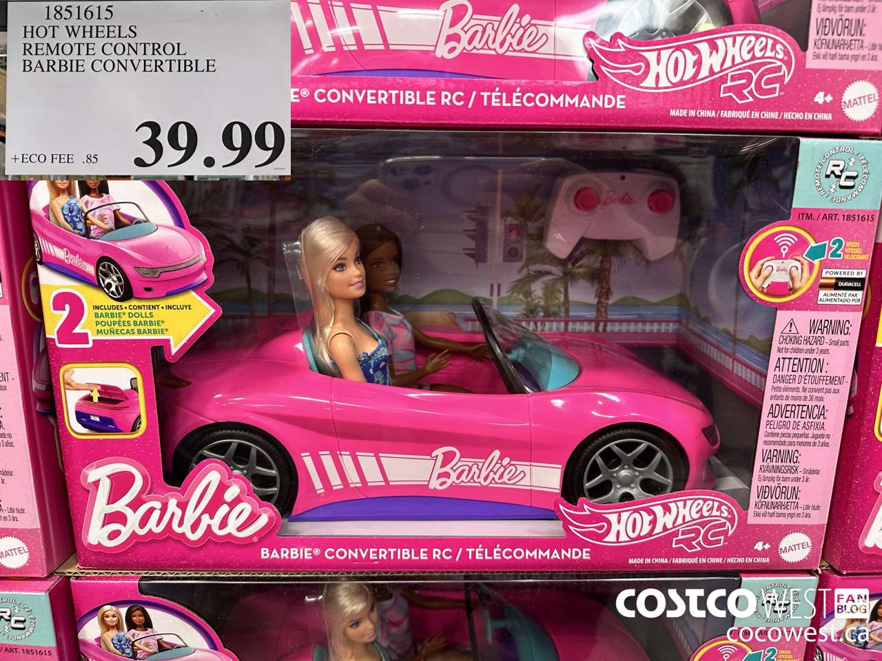 1851615 HOT WHEELS REMOTE CONTROL BARBIE CONVERTIBLE $39.99