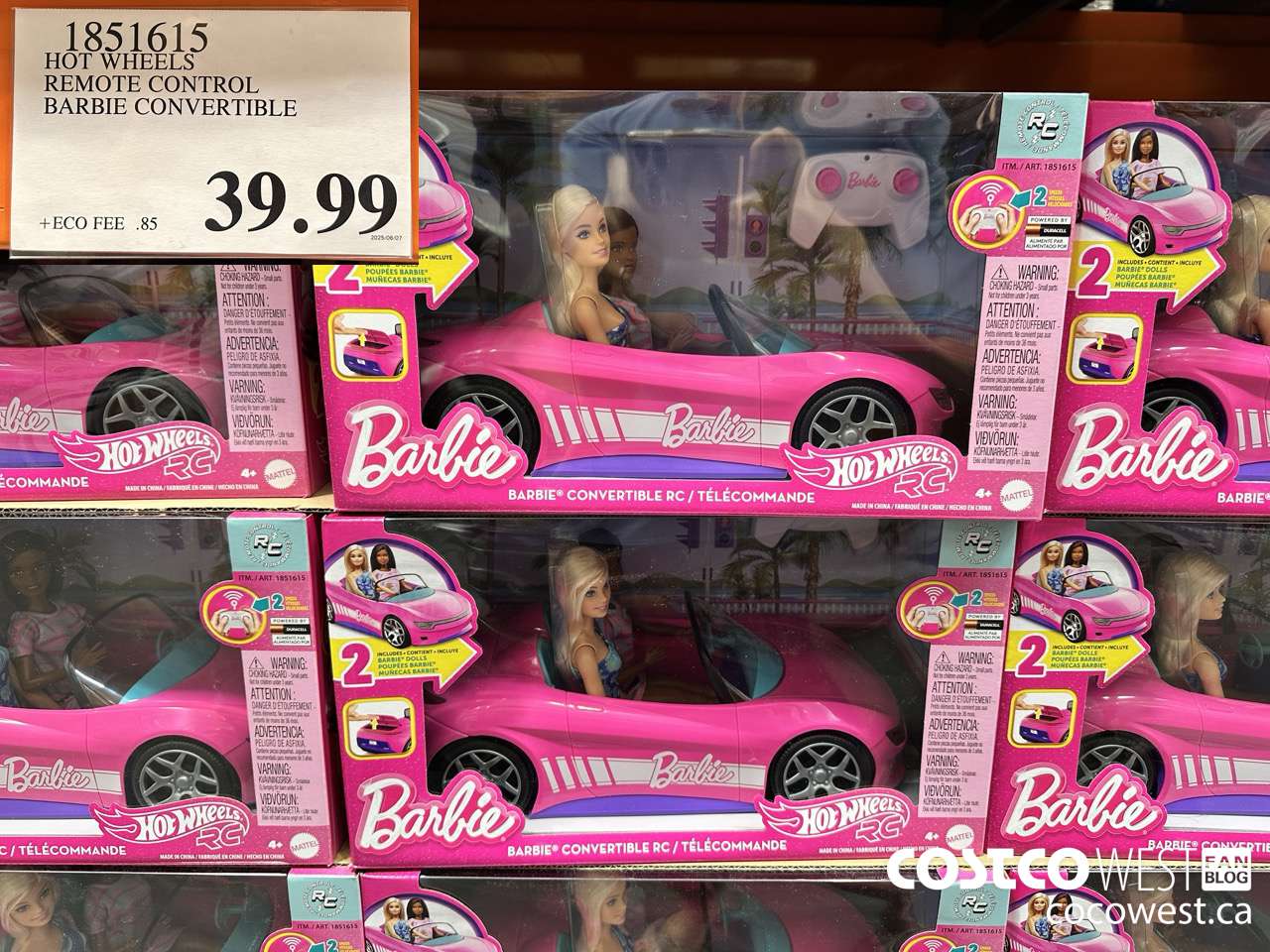 1851615 HOT WHEELS REMOTE CONTROL BARBIE CONVERTIBLE $39.99