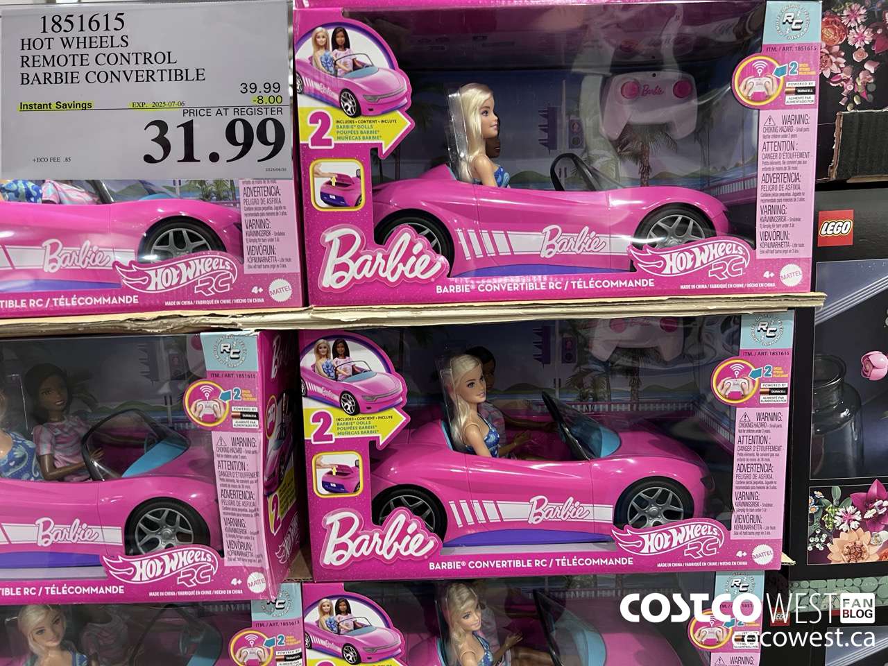 1851615 HOT WHEELS REMOTE CONTROL BARBIE CONVERTIBLE ($8.00 INSTANT SAVINGS EXPIRES ON 2025-07-06) $31.99