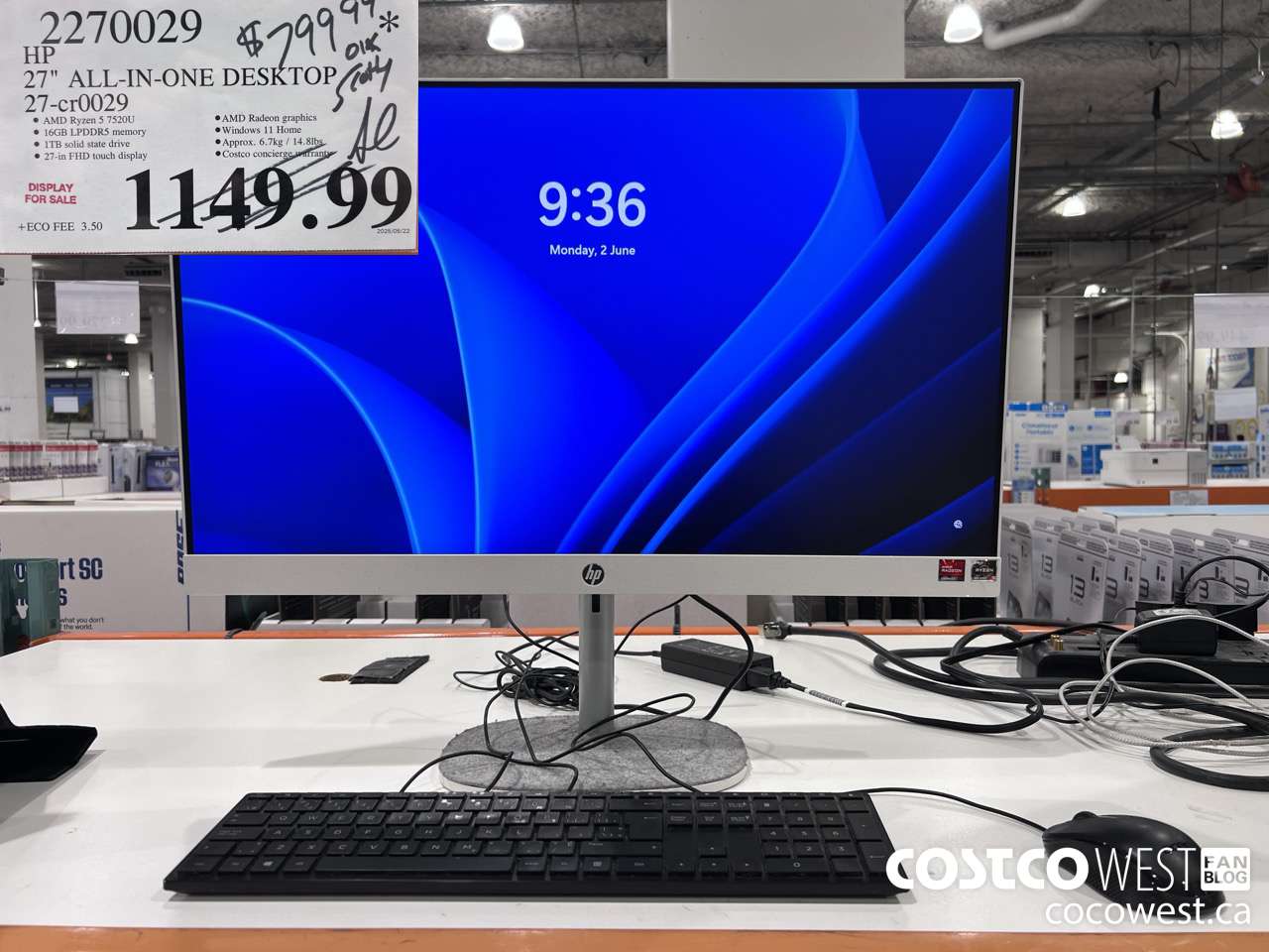 2270029 HP ALL-IN-ONE COMPUTER 27-CR0029 $799.97