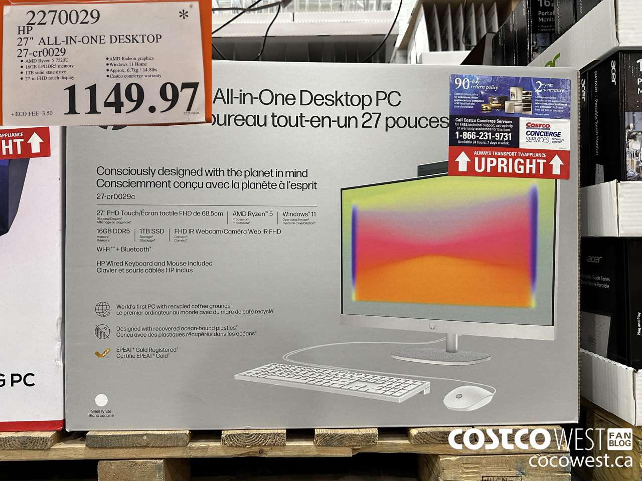 2270029 HP ALL-IN-ONE COMPUTER 27-CR0029 $1149.97