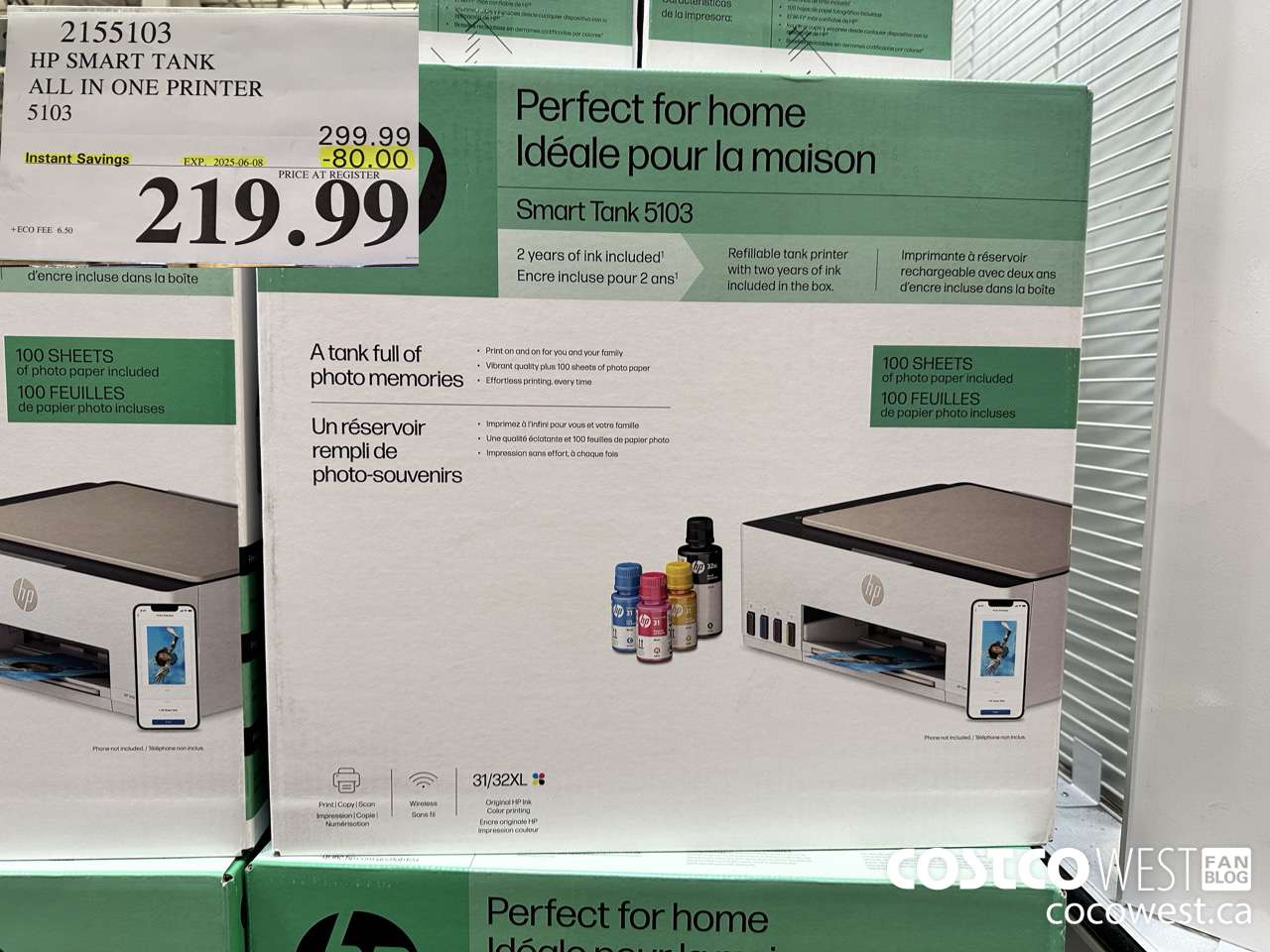 2155103 HP SMART TANK ALL IN ONE PRINTER 5103 ($80.00 INSTANT SAVINGS EXPIRES ON 2025-06-08) $219.99