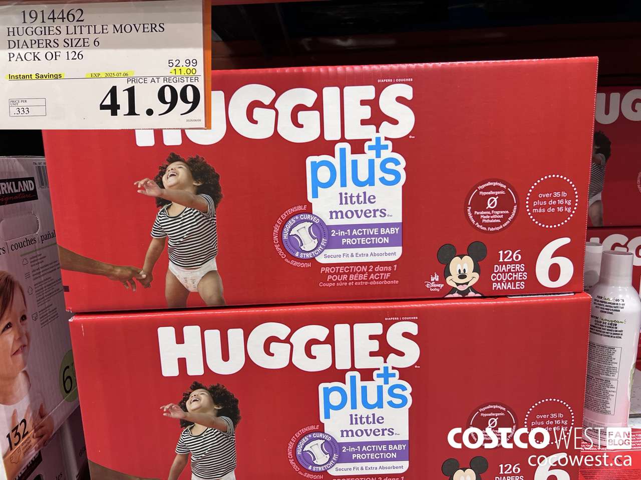 1914462 HUGGIES LITTLE MOVERS DIAPERS SIZE 6 PACK OF 126 ($11.00 INSTANT SAVINGS EXPIRES ON 2025-07-06) $41.99