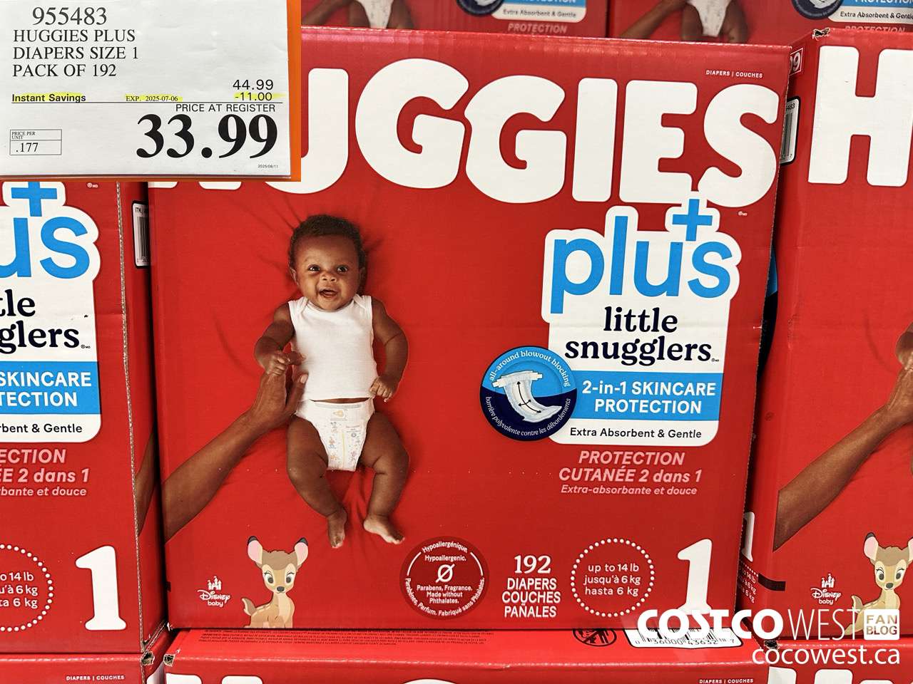 955483 HUGGIES LITTLE SNUGGLE SIZE 1 DIAPERS PACK OF 192 ($11.00 INSTANT SAVINGS EXPIRES ON 2025-07-06) $33.99