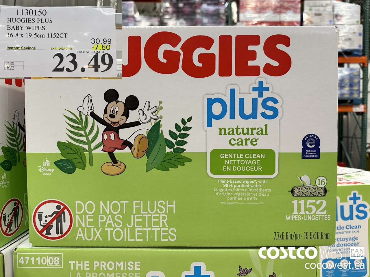 1130150 HUGGIES PLUS BABY WIPES 16.8 X 19.5 CM 1152CT ($7.50 INSTANT SAVINGS EXPIRES ON 2025-07-06) $23.49