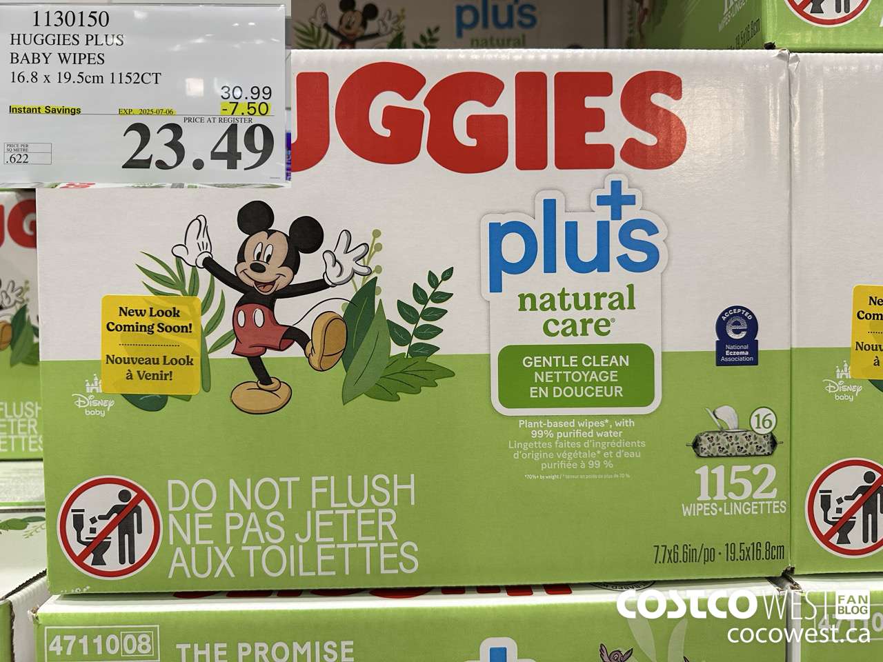 1130150 HUGGIES PLUS BABY WIPES 16.8 X 19.5 CM 1152CT ($7.50 INSTANT SAVINGS EXPIRES ON 2025-07-06) $23.49
