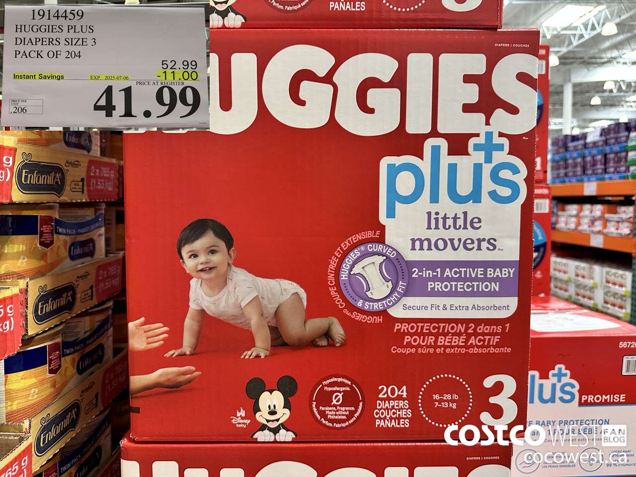 1914459 HUGGIES PLUS DIAPERS SIZE 3 PACK OF 204 ($11.00 INSTANT SAVINGS EXPIRES ON 2025-07-06) $41.99