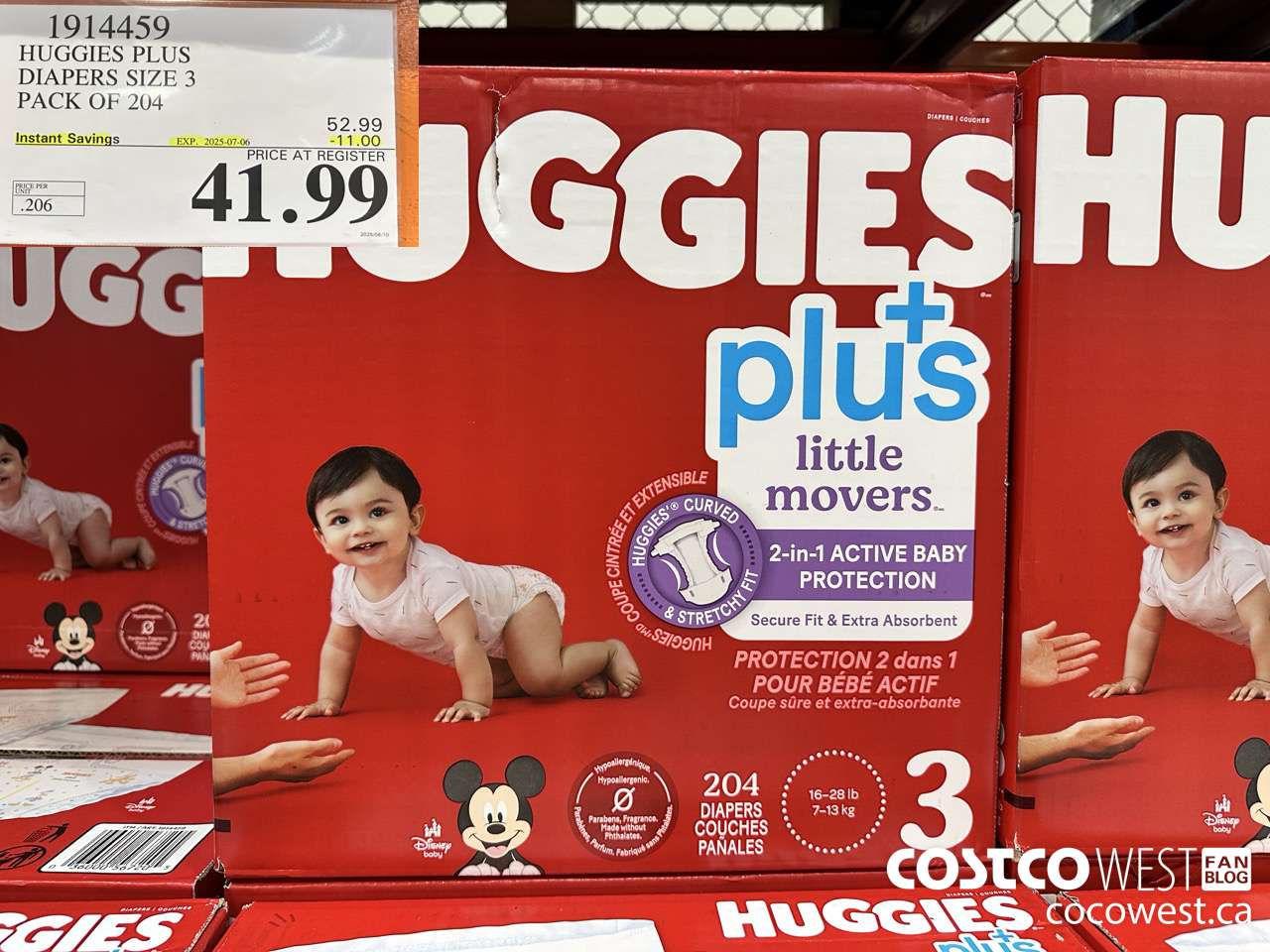 1914459 HUGGIES PLUS DIAPERS SIZE 3 PACK OF 204 ($11.00 INSTANT SAVINGS EXPIRES ON 2025-07-06) $41.99