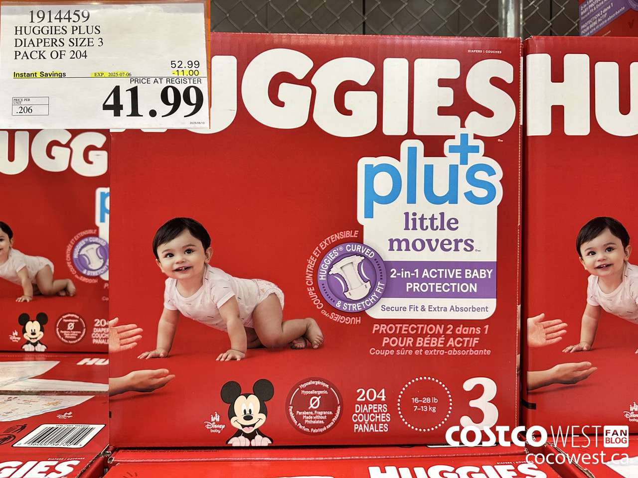 1914459 HUGGIES PLUS DIAPERS SIZE 3 PACK OF 204 ($11.00 INSTANT SAVINGS EXPIRES ON 2025-07-06) $41.99