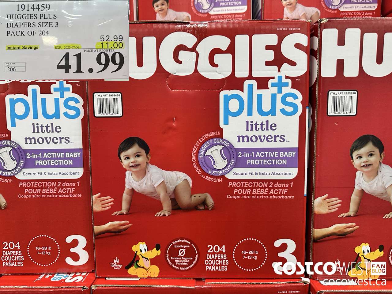 1914459 HUGGIES PLUS DIAPERS SIZE 3 PACK OF 204 ($11.00 INSTANT SAVINGS EXPIRES ON 2025-07-06) $41.99