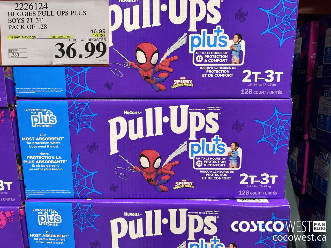 2226124 HUGGIES PULL-UPS PLUS BOYS 2T-3T PACK OF 128 ($10.00 INSTANT SAVINGS EXPIRES ON 2025-07-06) $36.99