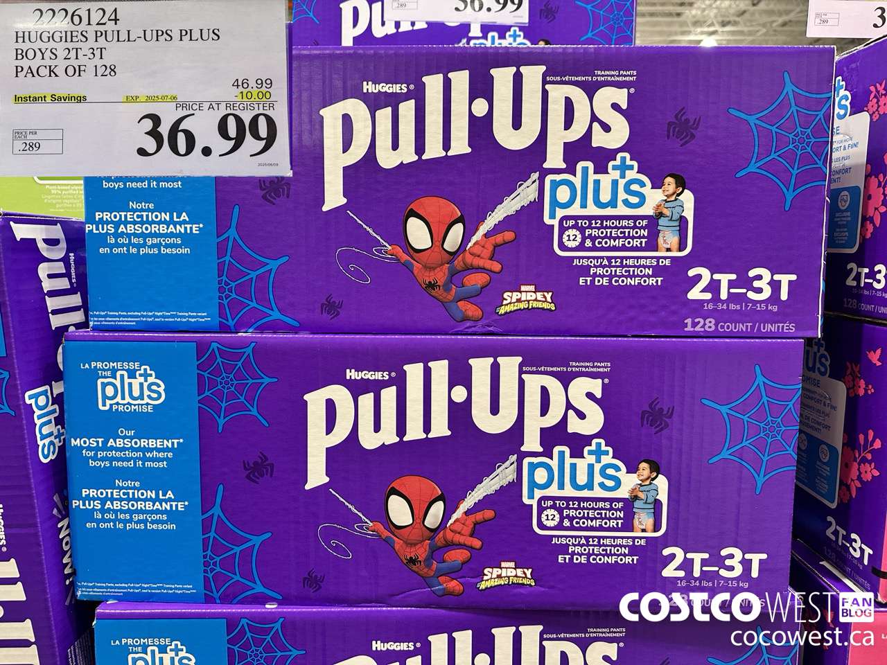 2226124 HUGGIES PULL-UPS PLUS BOYS 2T-3T PACK OF 128 ($10.00 INSTANT SAVINGS EXPIRES ON 2025-07-06) $36.99