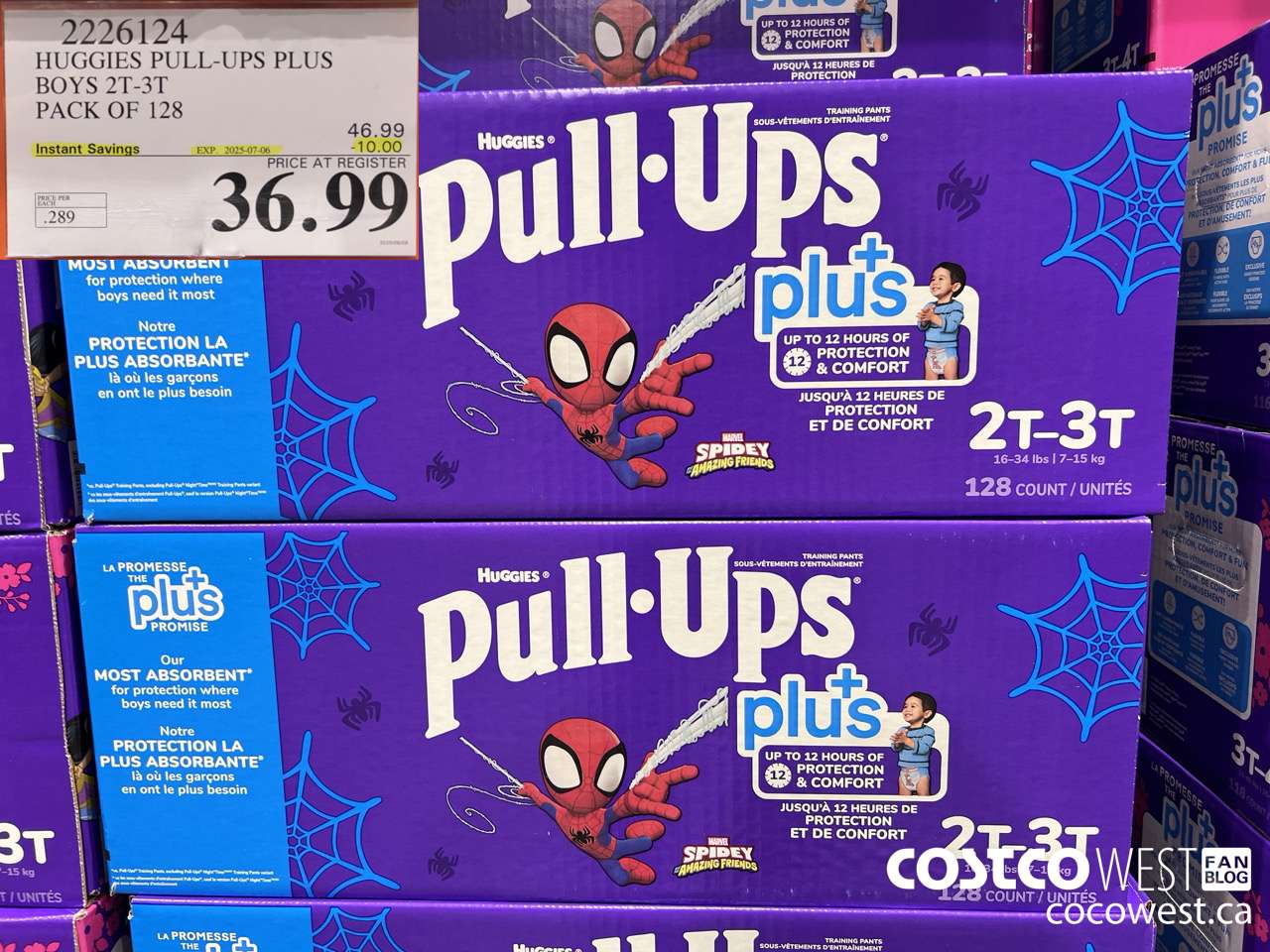 2226124 HUGGIES PULL-UPS PLUS BOYS 2T-3T PACK OF 128 ($10.00 INSTANT SAVINGS EXPIRES ON 2025-07-06) $36.99