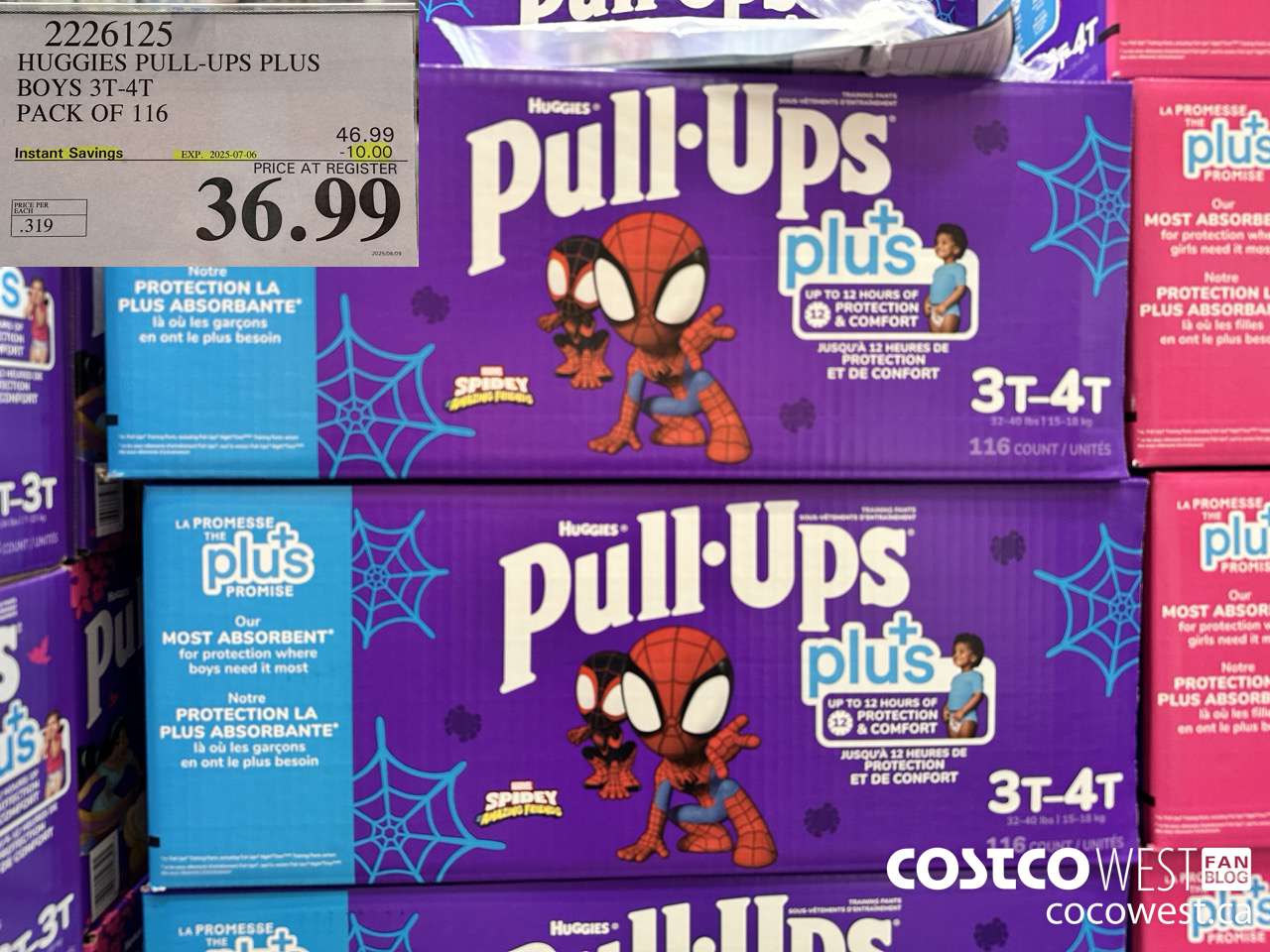 2226125 HUGGIES PULL-UPS PLUS BOYS 3T-4T PACK OF 116 ($10.00 INSTANT SAVINGS EXPIRES ON 2025-07-06) $36.99