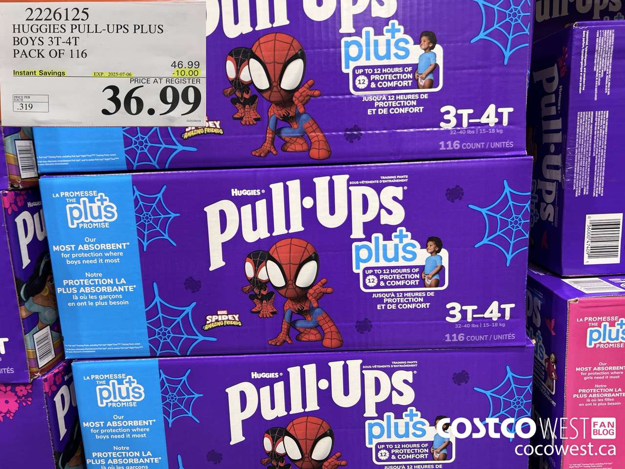 2226125 HUGGIES PULL-UPS PLUS BOYS 3T-4T PACK OF 116 ($10.00 INSTANT SAVINGS EXPIRES ON 2025-07-06) $36.99
