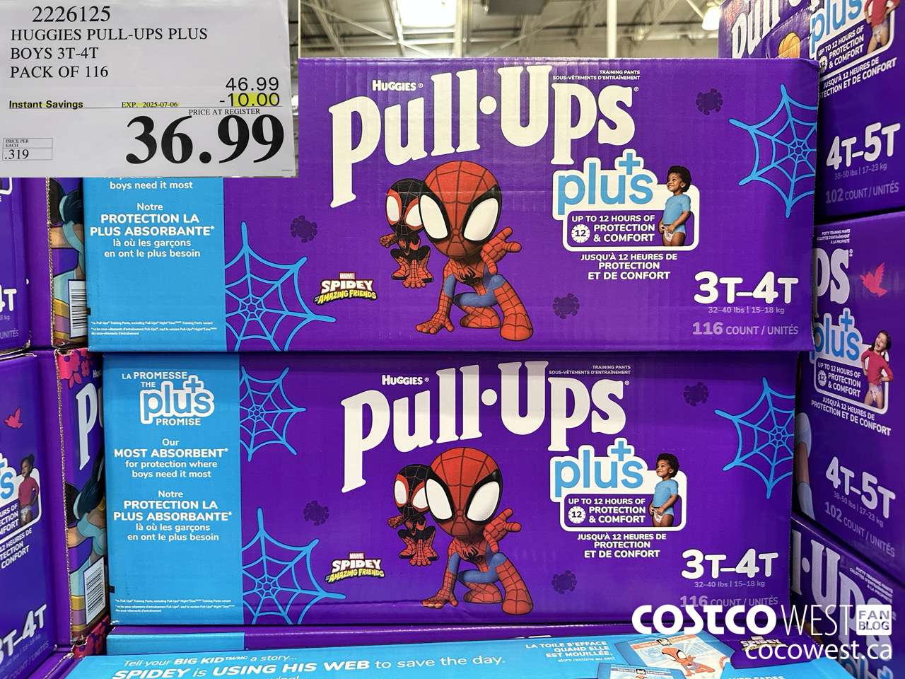 2226125 HUGGIES PULL-UPS PLUS BOYS 3T-4T PACK OF 116 ($10.00 INSTANT SAVINGS EXPIRES ON 2025-07-06) $36.99