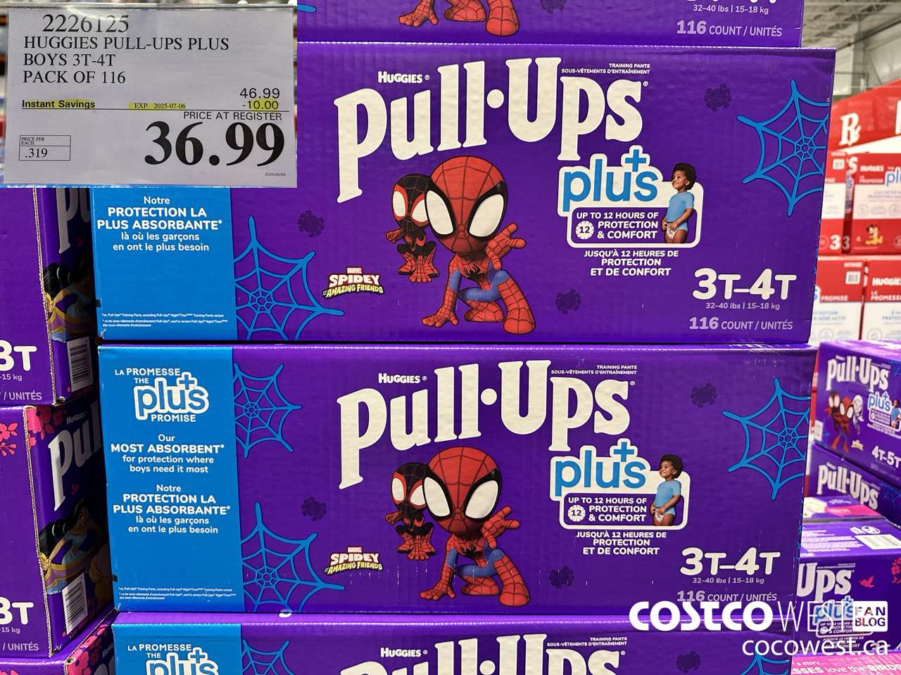 2226125 HUGGIES PULL-UPS PLUS BOYS 3T-4T PACK OF 116 ($10.00 INSTANT SAVINGS EXPIRES ON 2025-07-06) $36.99