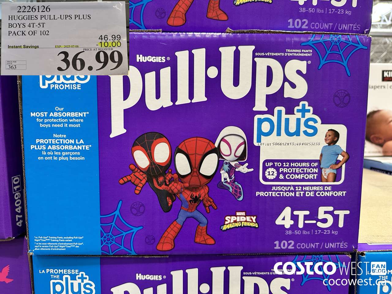 2226126 HUGGIES PULL-UPS PLUS BOYS 4T-5T PACK OF 102 ($10.00 INSTANT SAVINGS EXPIRES ON 2025-07-06) $36.99