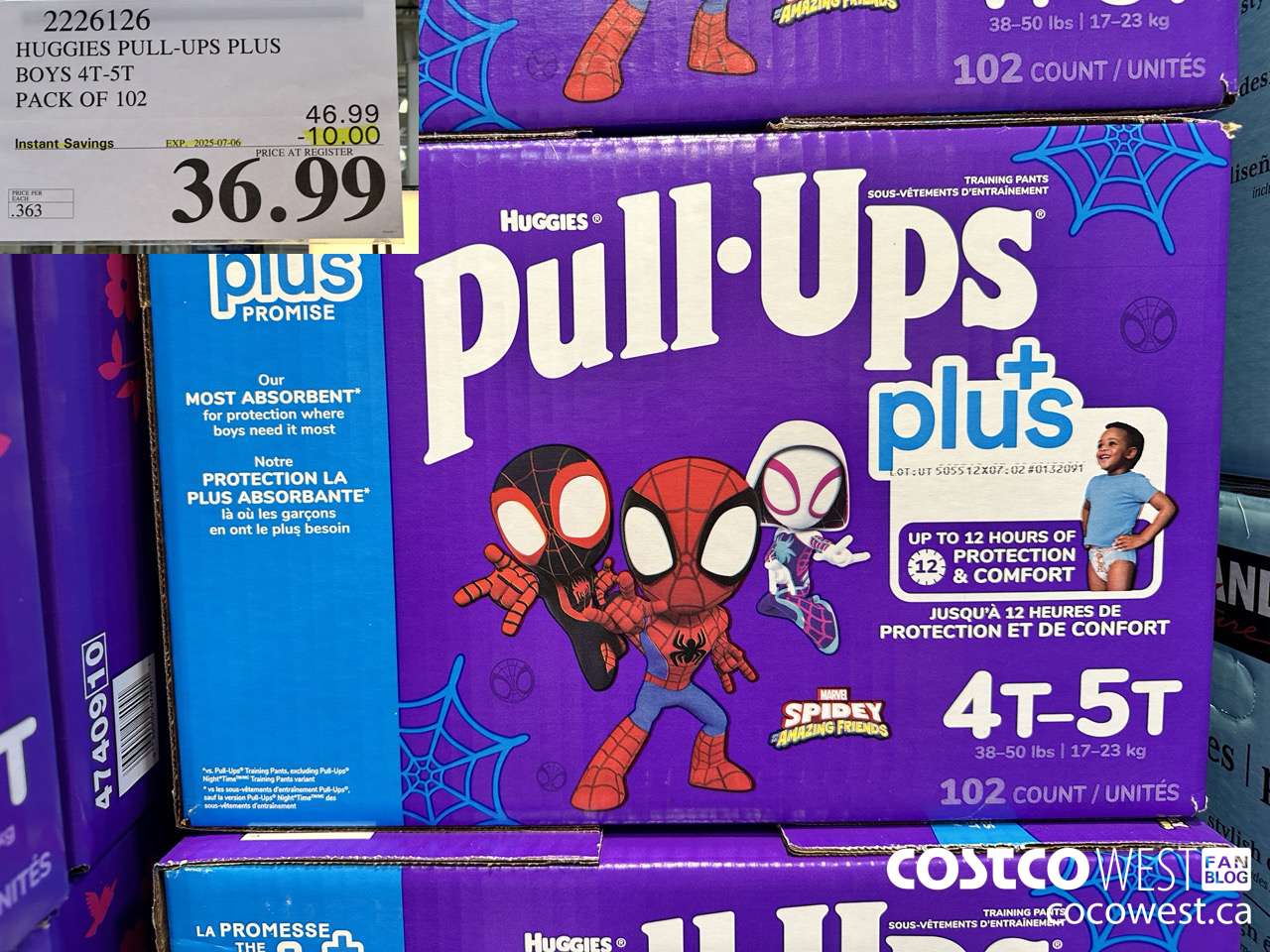 2226126 HUGGIES PULL-UPS PLUS BOYS 4T-5T PACK OF 102 ($10.00 INSTANT SAVINGS EXPIRES ON 2025-07-06) $36.99