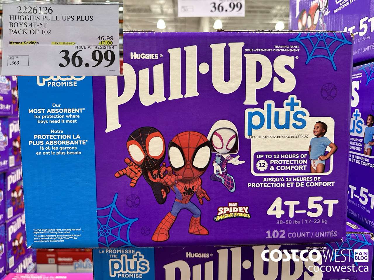 2226126 HUGGIES PULL-UPS PLUS BOYS 4T-5T PACK OF 102 ($10.00 INSTANT SAVINGS EXPIRES ON 2025-07-06) $36.99