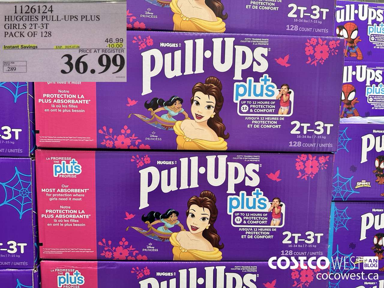 1126124 HUGGIES PULL-UPS PLUS GIRLS 2T-3T PACK OF 128 ($10.00 INSTANT SAVINGS EXPIRES ON 2025-07-06) $36.99
