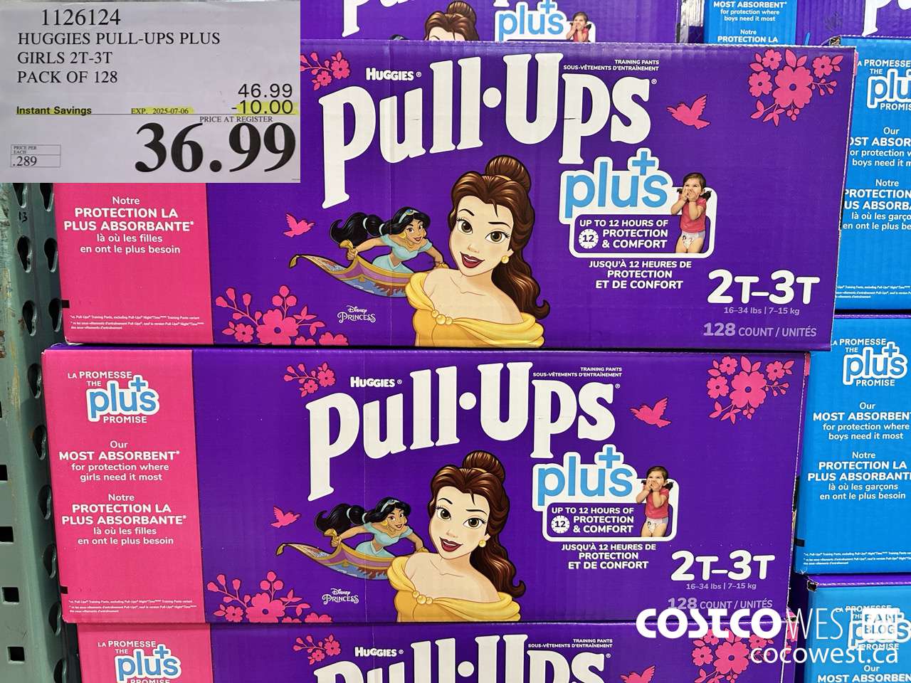 1126124 HUGGIES PULL-UPS PLUS GIRLS 2T-3T PACK OF 128 ($10.00 INSTANT SAVINGS EXPIRES ON 2025-07-06) $36.99