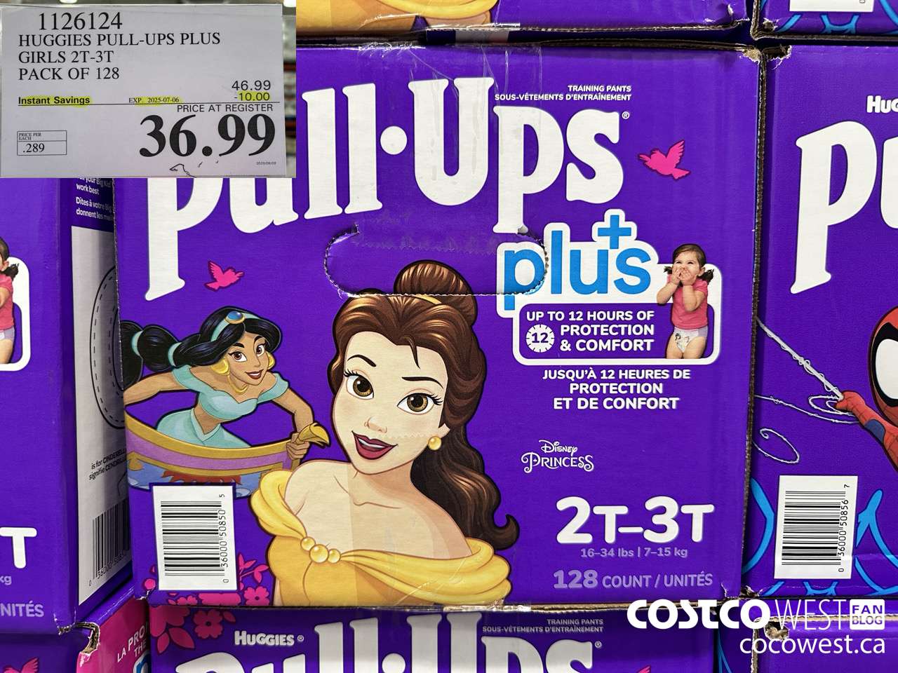 1126124 HUGGIES PULL-UPS PLUS GIRLS 2T-3T PACK OF 128 ($10.00 INSTANT SAVINGS EXPIRES ON 2025-07-06) $36.99