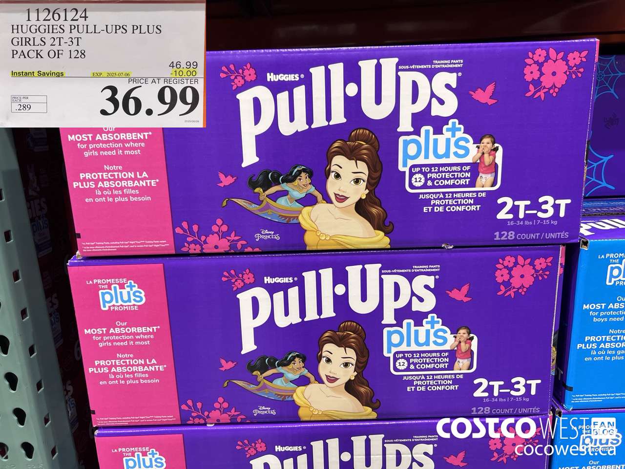 1126124 HUGGIES PULL-UPS PLUS GIRLS 2T-3T PACK OF 128 ($10.00 INSTANT SAVINGS EXPIRES ON 2025-07-06) $36.99