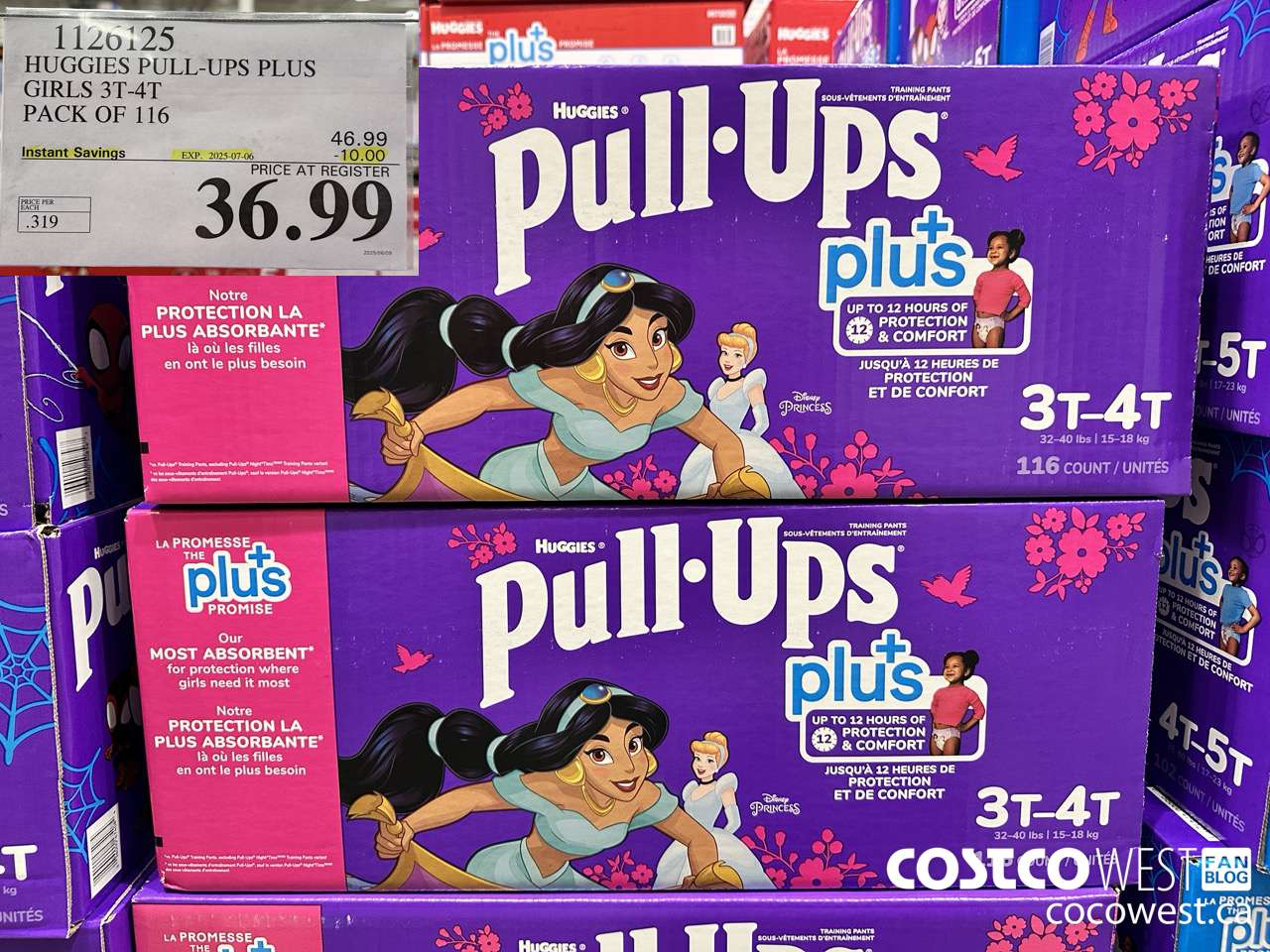 1126125 HUGGIES PULL-UPS PLUS GIRLS 3T-4T PACK OF 116 ($10.00 INSTANT SAVINGS EXPIRES ON 2025-07-06) $36.99