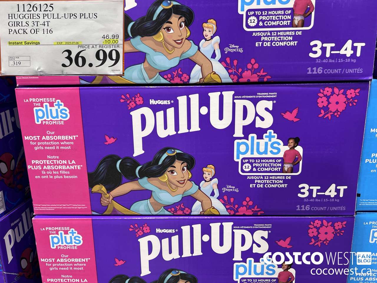 1126125 HUGGIES PULL-UPS PLUS GIRLS 3T-4T PACK OF 116 ($10.00 INSTANT SAVINGS EXPIRES ON 2025-07-06) $36.99