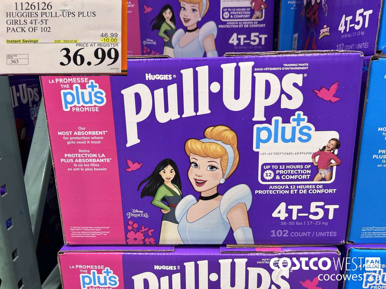 1126126 HUGGIES PULL-UPS PLUS GIRLS 4T-5T PACK OF 102 ($10.00 INSTANT SAVINGS EXPIRES ON 2025-07-06) $36.99