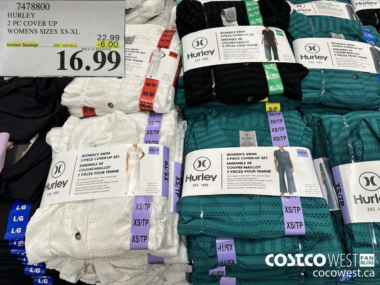 7478800 HURLEY 2 PC COVER UP WOMENS SIZES XS-XL ($6.00 INSTANT SAVINGS EXPIRES ON 2025-06-22) $16.99