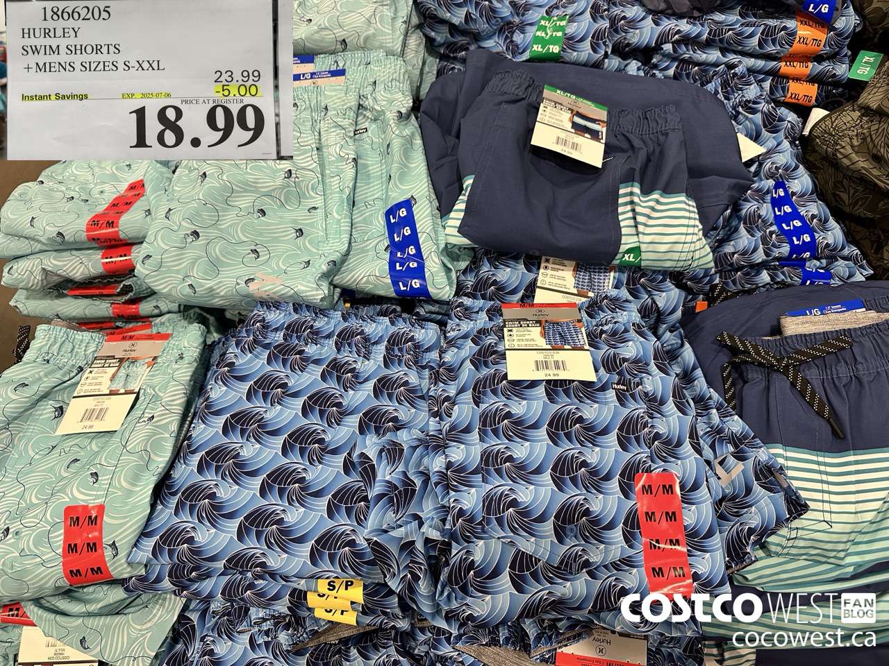 1866205 HURLEY SWIM SHORTS MENS SIZES S-XXL ($5.00 INSTANT SAVINGS EXPIRES ON 2025-07-06) $18.99