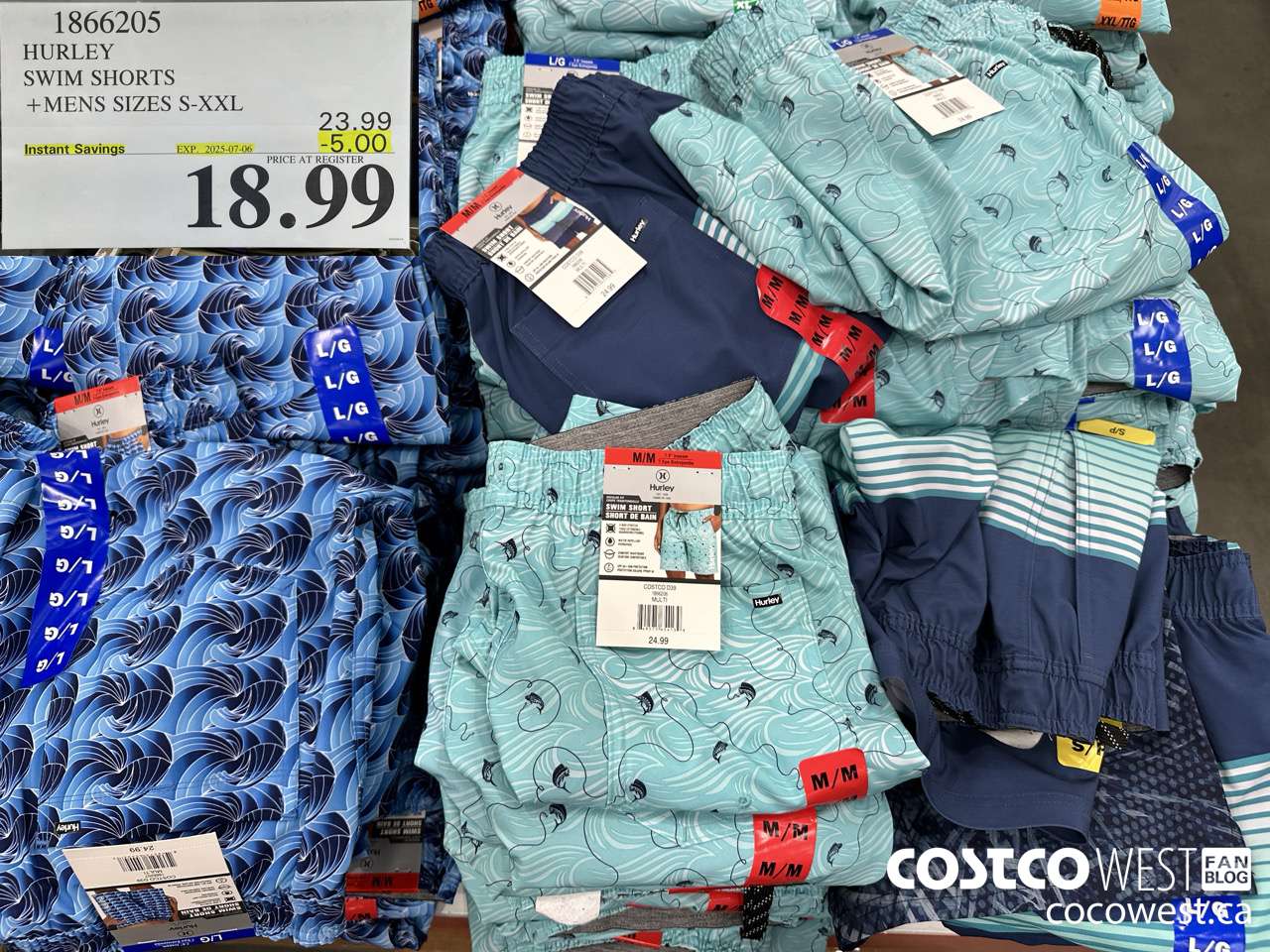 1866205 HURLEY SWIM SHORTS MENS SIZES S-XXL ($5.00 INSTANT SAVINGS EXPIRES ON 2025-07-06) $18.99