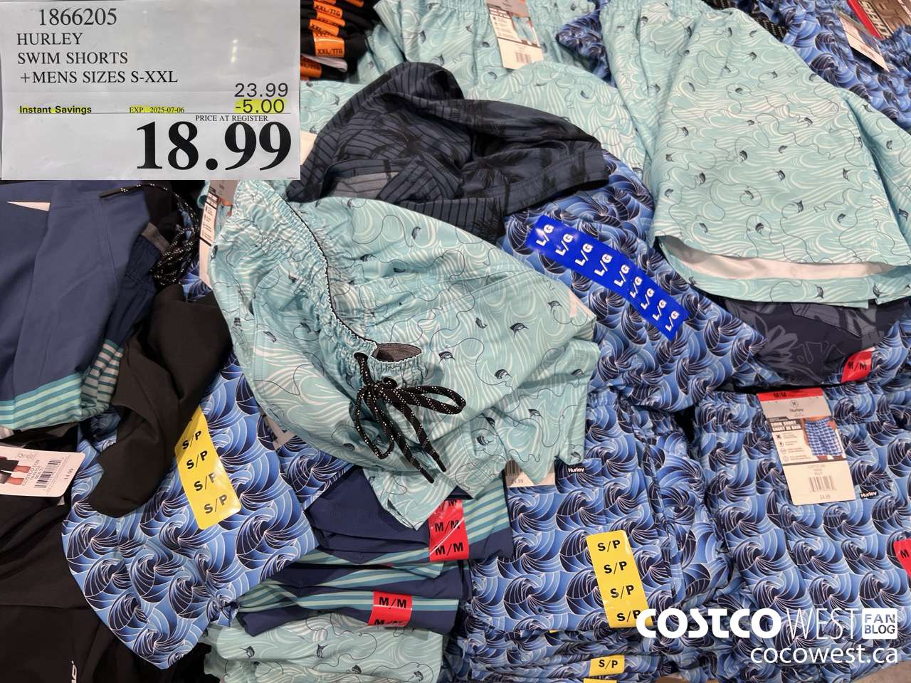 1866205 HURLEY SWIM SHORTS MENS SIZES S-XXL ($5.00 INSTANT SAVINGS EXPIRES ON 2025-07-06) $18.99