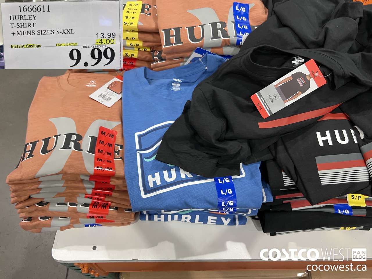 1666611 HURLEY T-SHIRT MENS SIZES S-XXL ($4.00 INSTANT SAVINGS EXPIRES ON 2025-07-06) $9.99