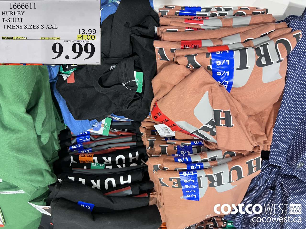 1666611 HURLEY T-SHIRT MENS SIZES S-XXL ($4.00 INSTANT SAVINGS EXPIRES ON 2025-07-06) $9.99