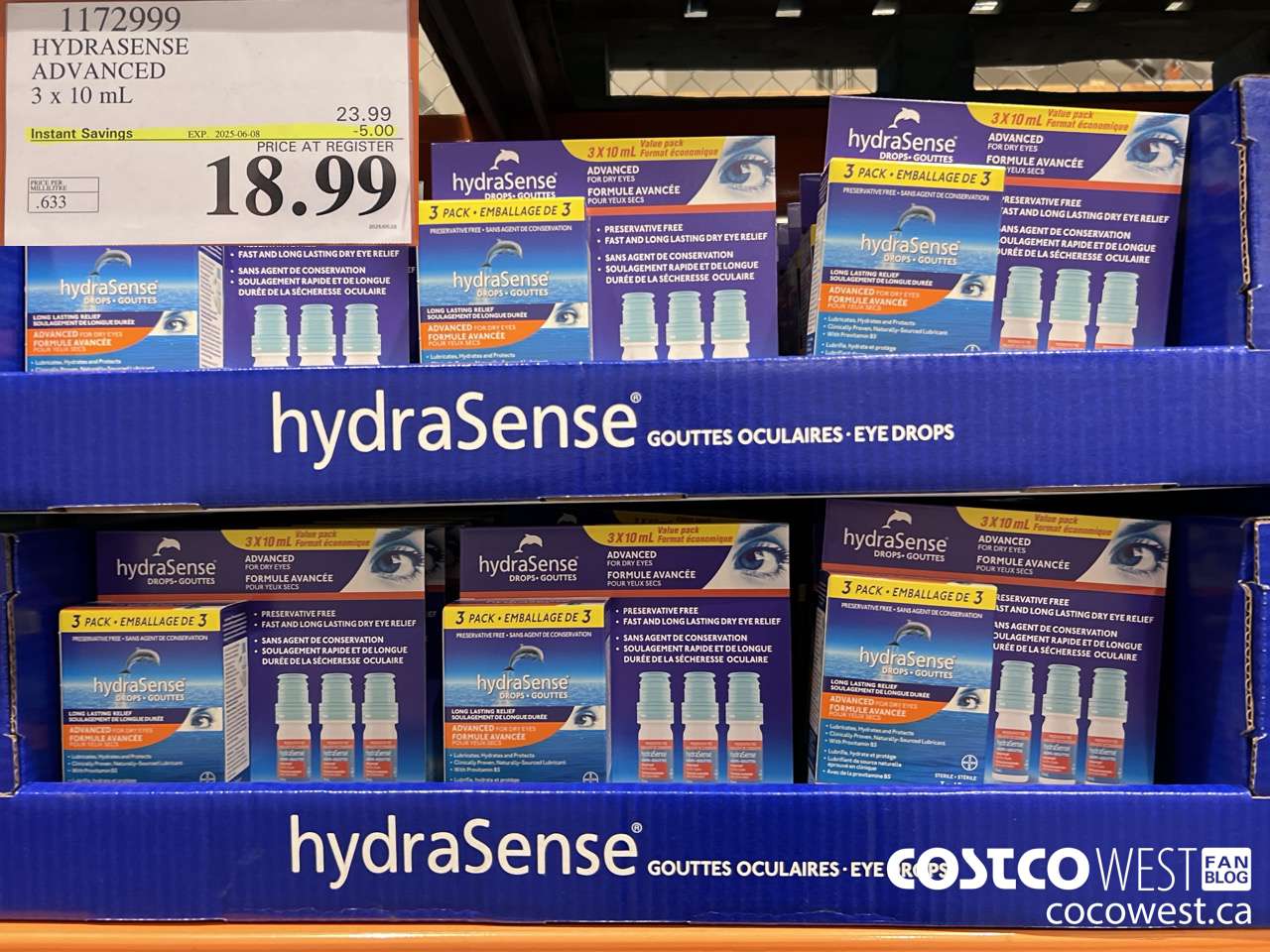1172999 HYDRASENSE ADVANCED 3 x 10ML ($5.00 INSTANT SAVINGS EXPIRES ON 2025-06-08) $18.99