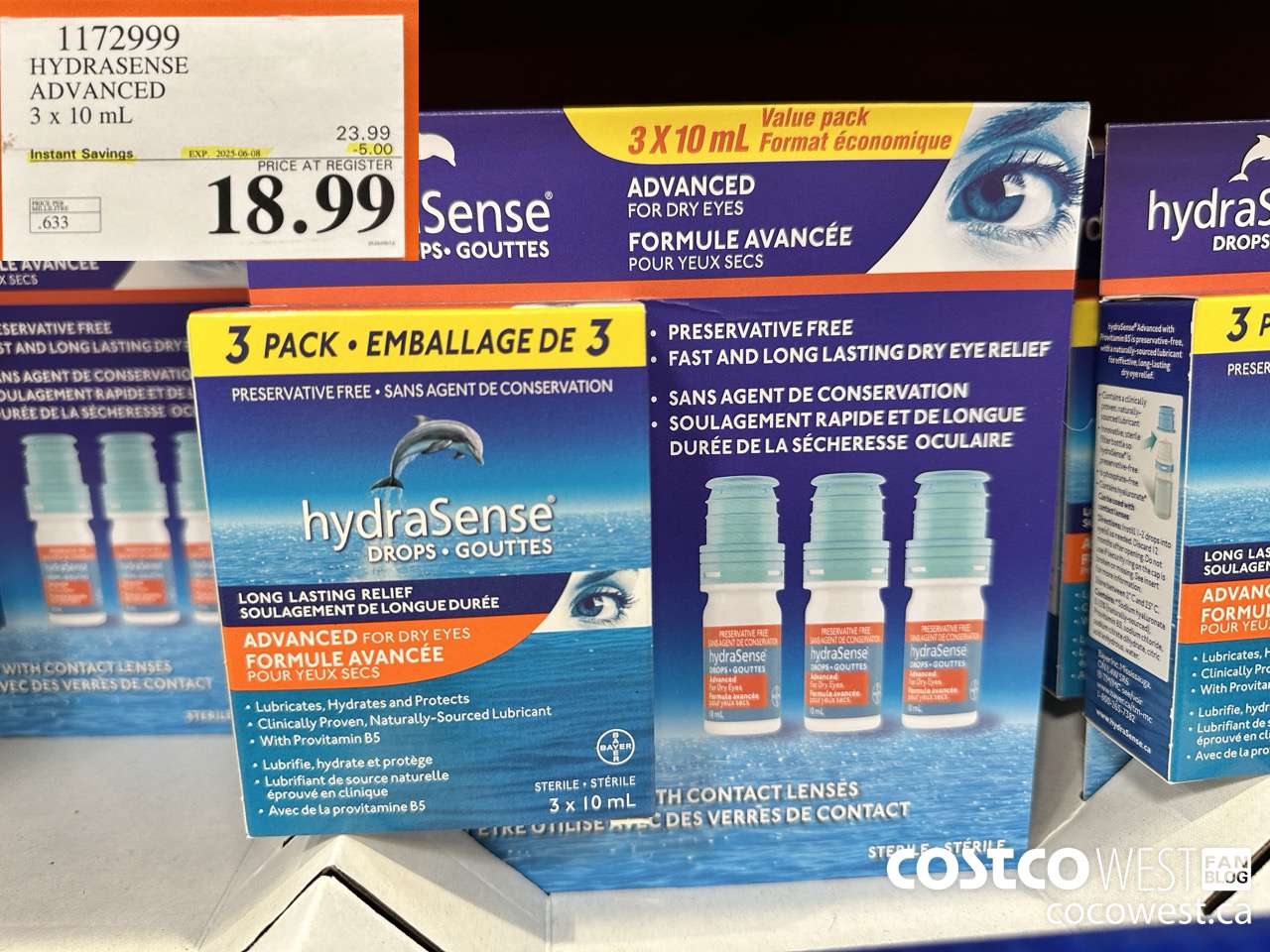 1172999 HYDRASENSE ADVANCED 3 x 10ML ($5.00 INSTANT SAVINGS EXPIRES ON 2025-06-08) $18.99