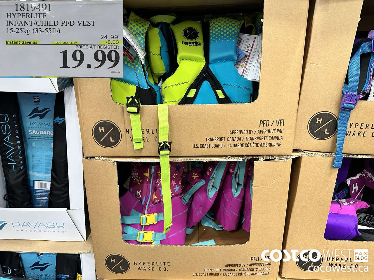 1819491 HYPERLITE INFANT/CHILD PFD VEST 15-25KG (33-55LB) ($5.00 INSTANT SAVINGS EXPIRES ON 2025-06-29) $19.99