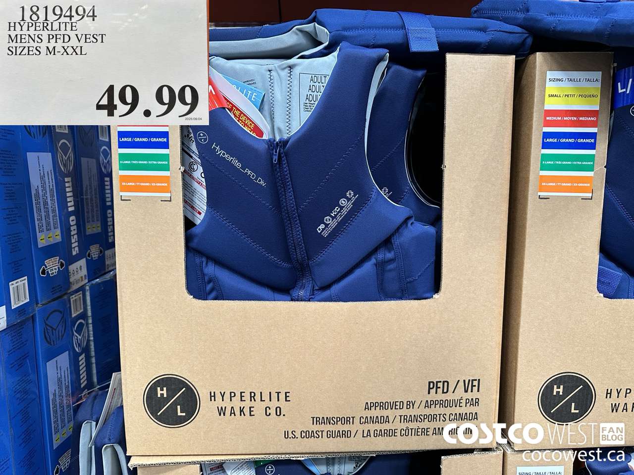 1819494 HYPERLITE MENS PFD VEST SIZES M-XXL $49.99