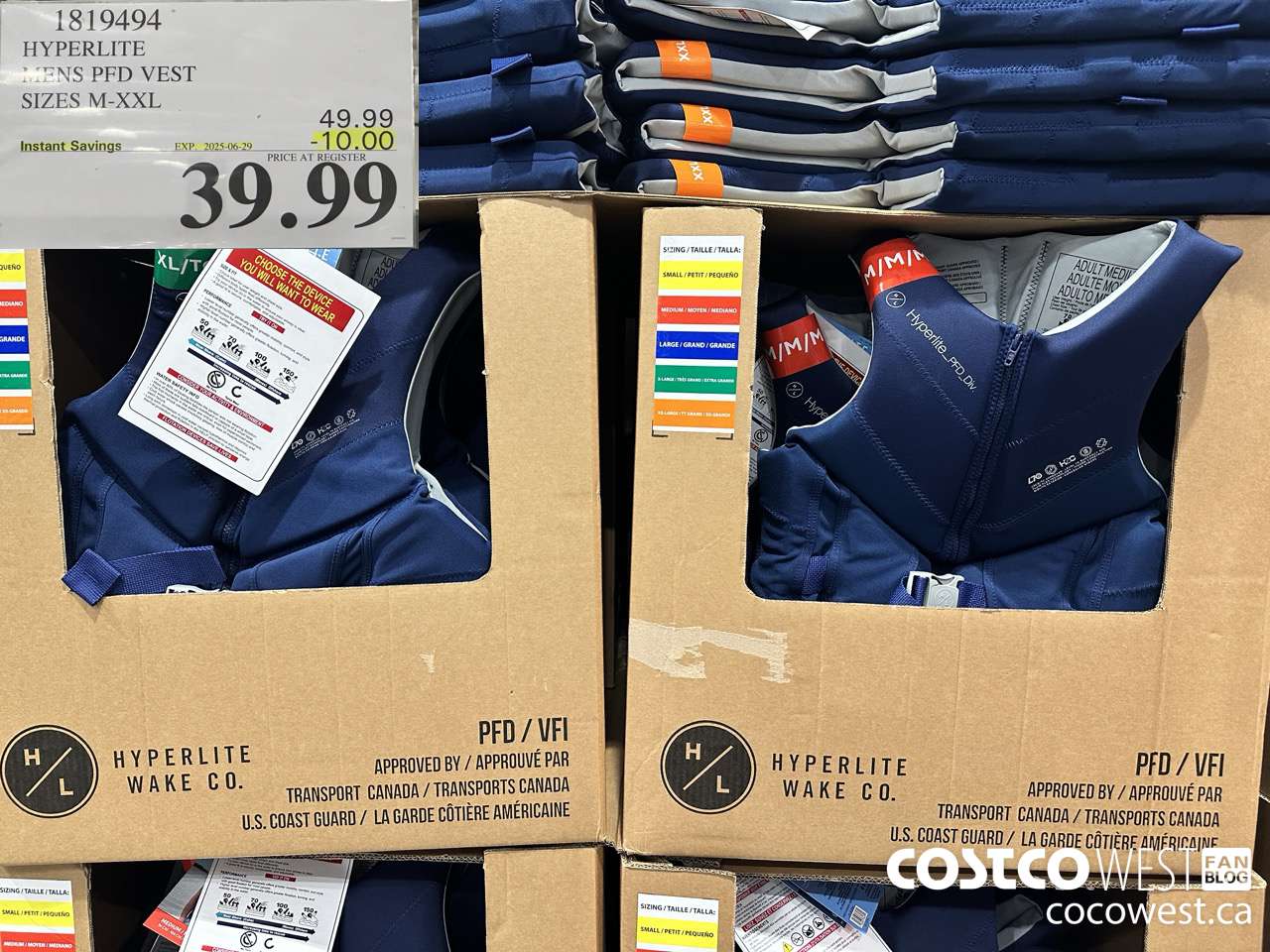 1819494 HYPERLITE MENS PFD VEST SIZES M-XXL ($10.00 INSTANT SAVINGS EXPIRES ON 2025-06-29) $39.99