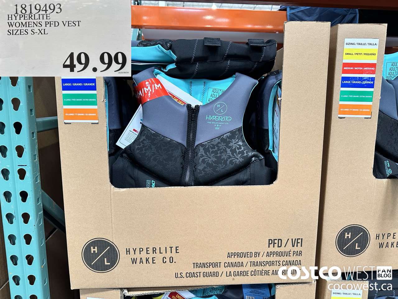 1819493 HYPERLITE WOMENS PFD VEST SIZES S-XL $49.99