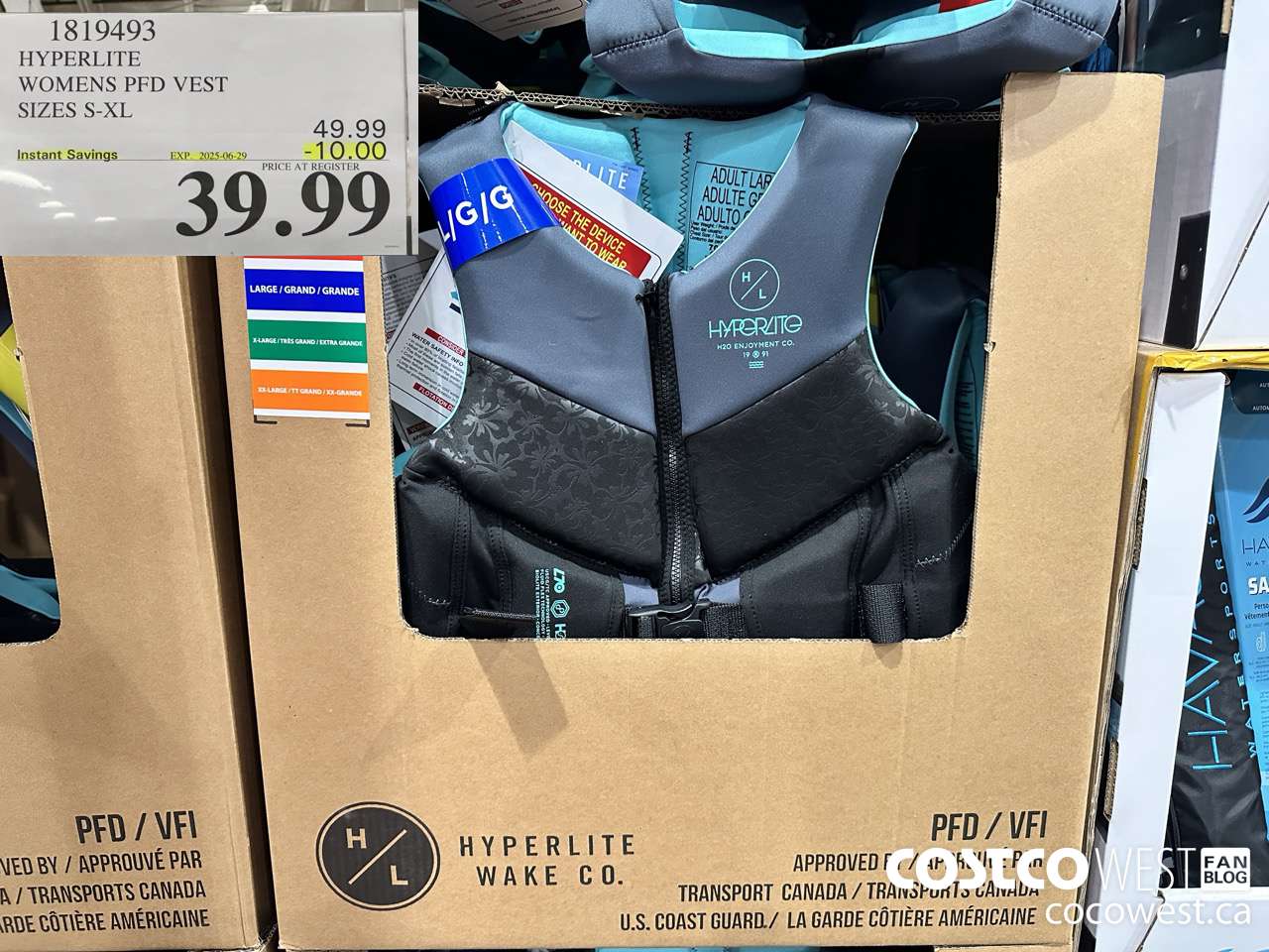 1819493 HYPERLITE WOMENS PFD VEST SIZES S-XL ($10.00 INSTANT SAVINGS EXPIRES ON 2025-06-29) $39.99