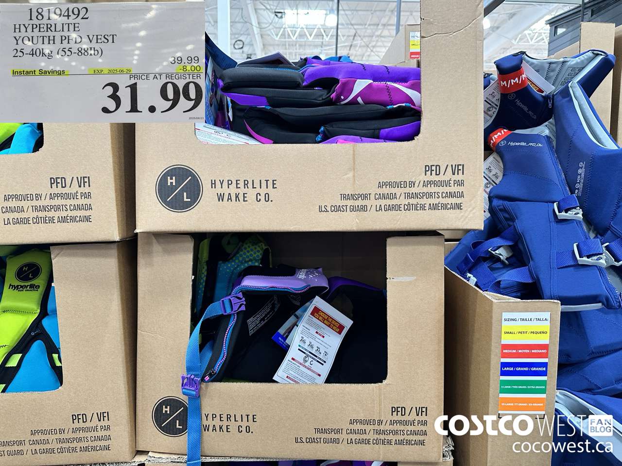 1819492 HYPERLITE YOUTH PFD VEST 25-40KG (55-88LB) ($8.00 INSTANT SAVINGS EXPIRES ON 2025-06-29) $31.99