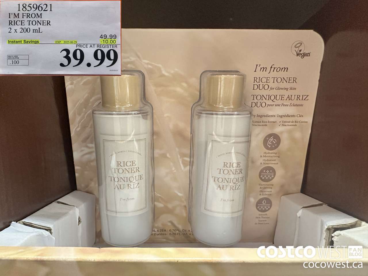 1859621 I'M FROM RICE TONER 2 X 200ML ($10.00 INSTANT SAVINGS EXPIRES ON 2025-06-29) $39.99