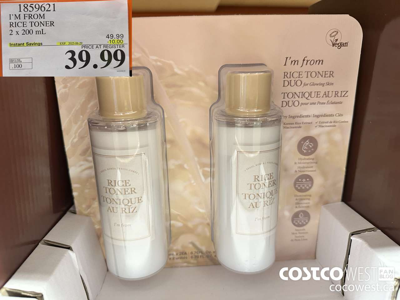 1859621 I'M FROM RICE TONER 2 X 200ML ($10.00 INSTANT SAVINGS EXPIRES ON 2025-06-29) $39.99