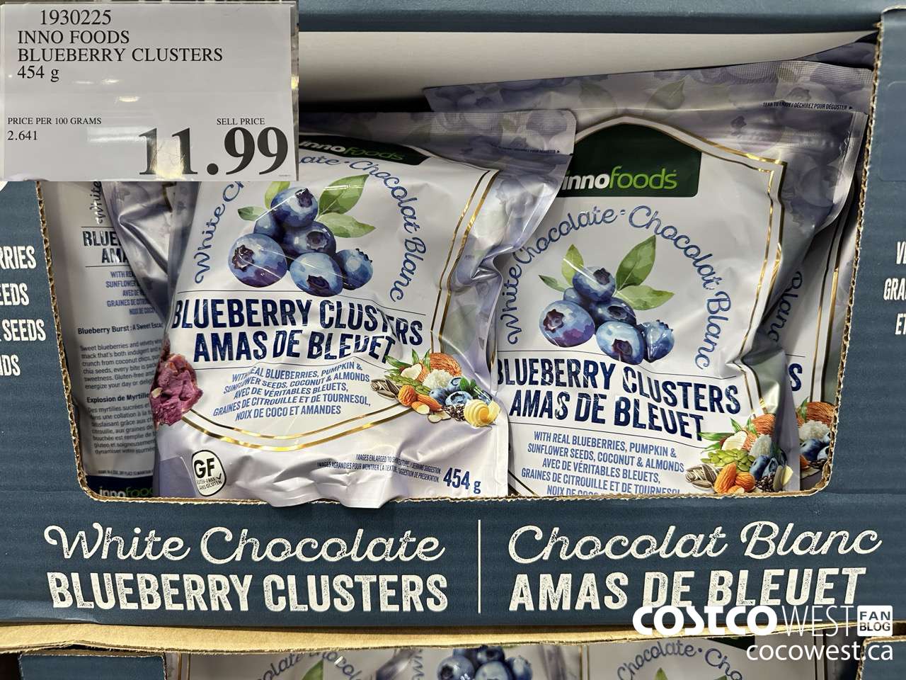 1930225 INNO FOODS BLUEBERRY CLUSTERS 454G $11.99