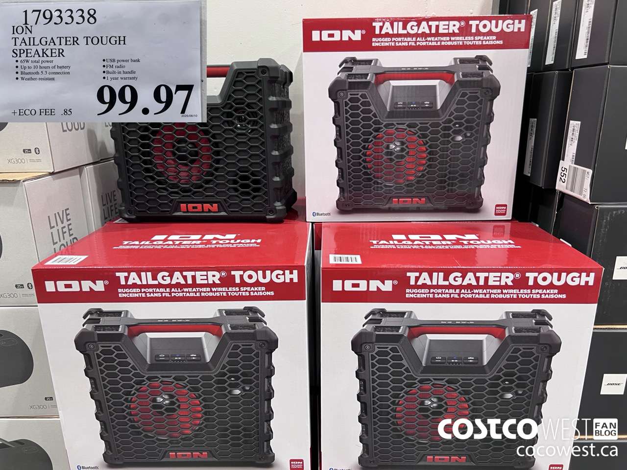 1793338 ION AUDIO TAILGATER TOUGH SPEAKER $99.97